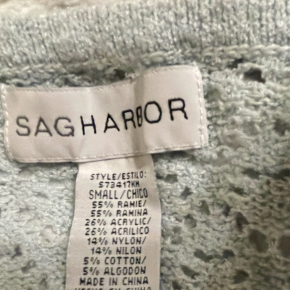 VINTAGE Sag Harbour Crochet Knit Button Front V-Neck Cardigan ,size S - Picture 3 of 6